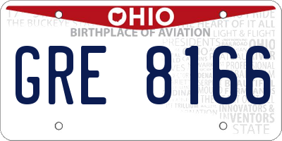 OH license plate GRE8166