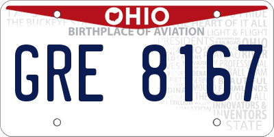 OH license plate GRE8167