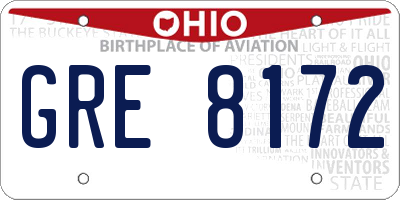 OH license plate GRE8172