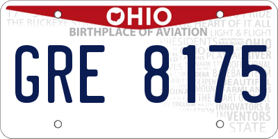 OH license plate GRE8175