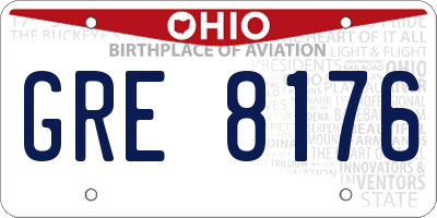 OH license plate GRE8176