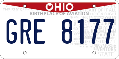 OH license plate GRE8177