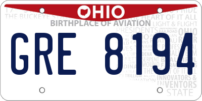 OH license plate GRE8194