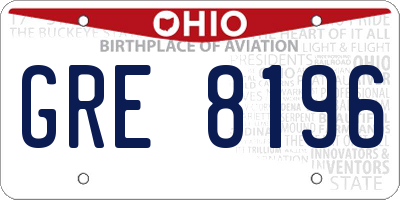 OH license plate GRE8196