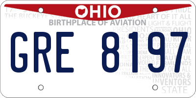 OH license plate GRE8197