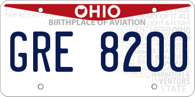 OH license plate GRE8200
