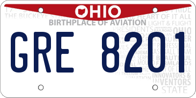 OH license plate GRE8201