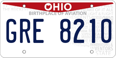 OH license plate GRE8210