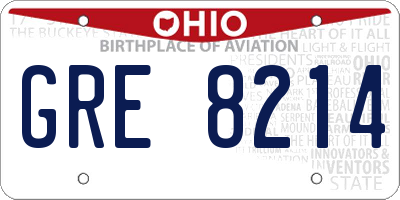 OH license plate GRE8214