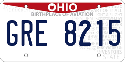OH license plate GRE8215