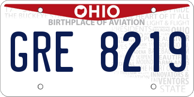 OH license plate GRE8219