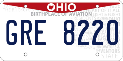 OH license plate GRE8220