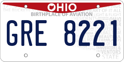 OH license plate GRE8221