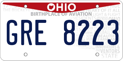 OH license plate GRE8223