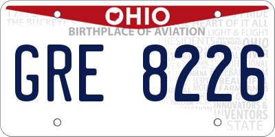 OH license plate GRE8226