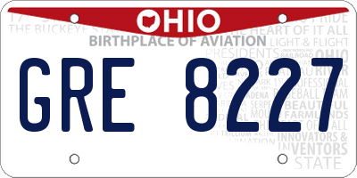 OH license plate GRE8227