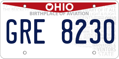 OH license plate GRE8230