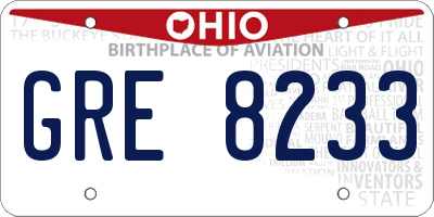 OH license plate GRE8233