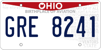 OH license plate GRE8241