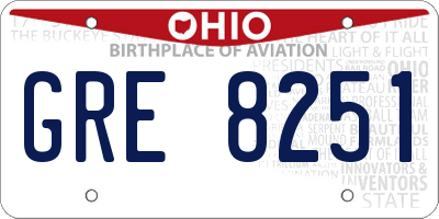 OH license plate GRE8251