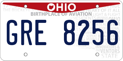 OH license plate GRE8256