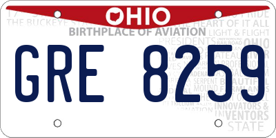 OH license plate GRE8259