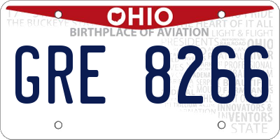 OH license plate GRE8266