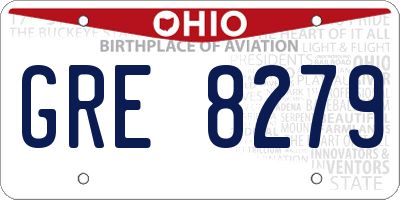 OH license plate GRE8279