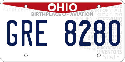 OH license plate GRE8280