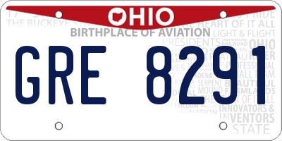 OH license plate GRE8291