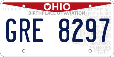 OH license plate GRE8297