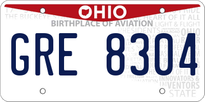 OH license plate GRE8304