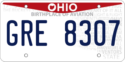 OH license plate GRE8307