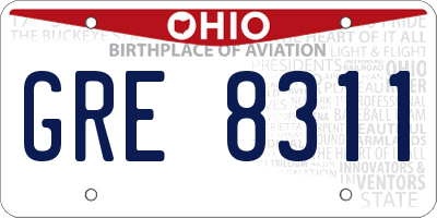 OH license plate GRE8311