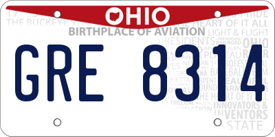 OH license plate GRE8314