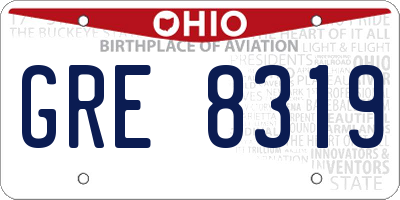 OH license plate GRE8319