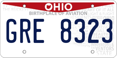 OH license plate GRE8323