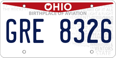 OH license plate GRE8326