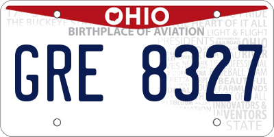 OH license plate GRE8327
