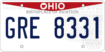 OH license plate GRE8331