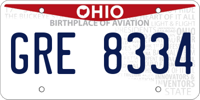 OH license plate GRE8334