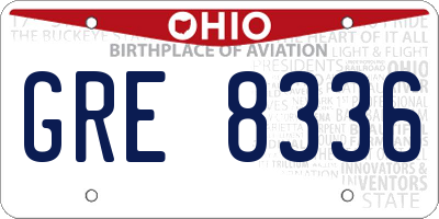 OH license plate GRE8336