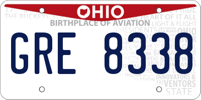 OH license plate GRE8338