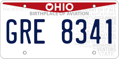 OH license plate GRE8341