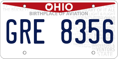 OH license plate GRE8356