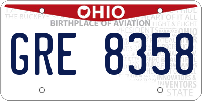 OH license plate GRE8358