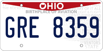 OH license plate GRE8359