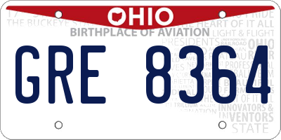 OH license plate GRE8364