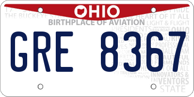 OH license plate GRE8367