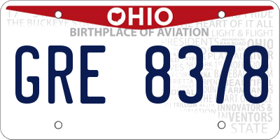 OH license plate GRE8378